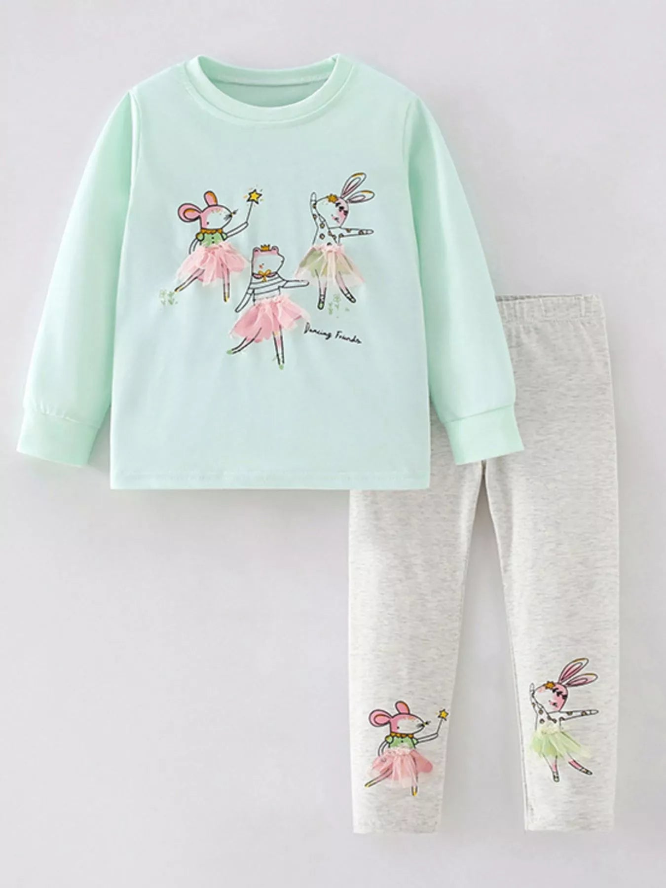 Children's Dancing Friends Long Sleeve Top and Pants Set