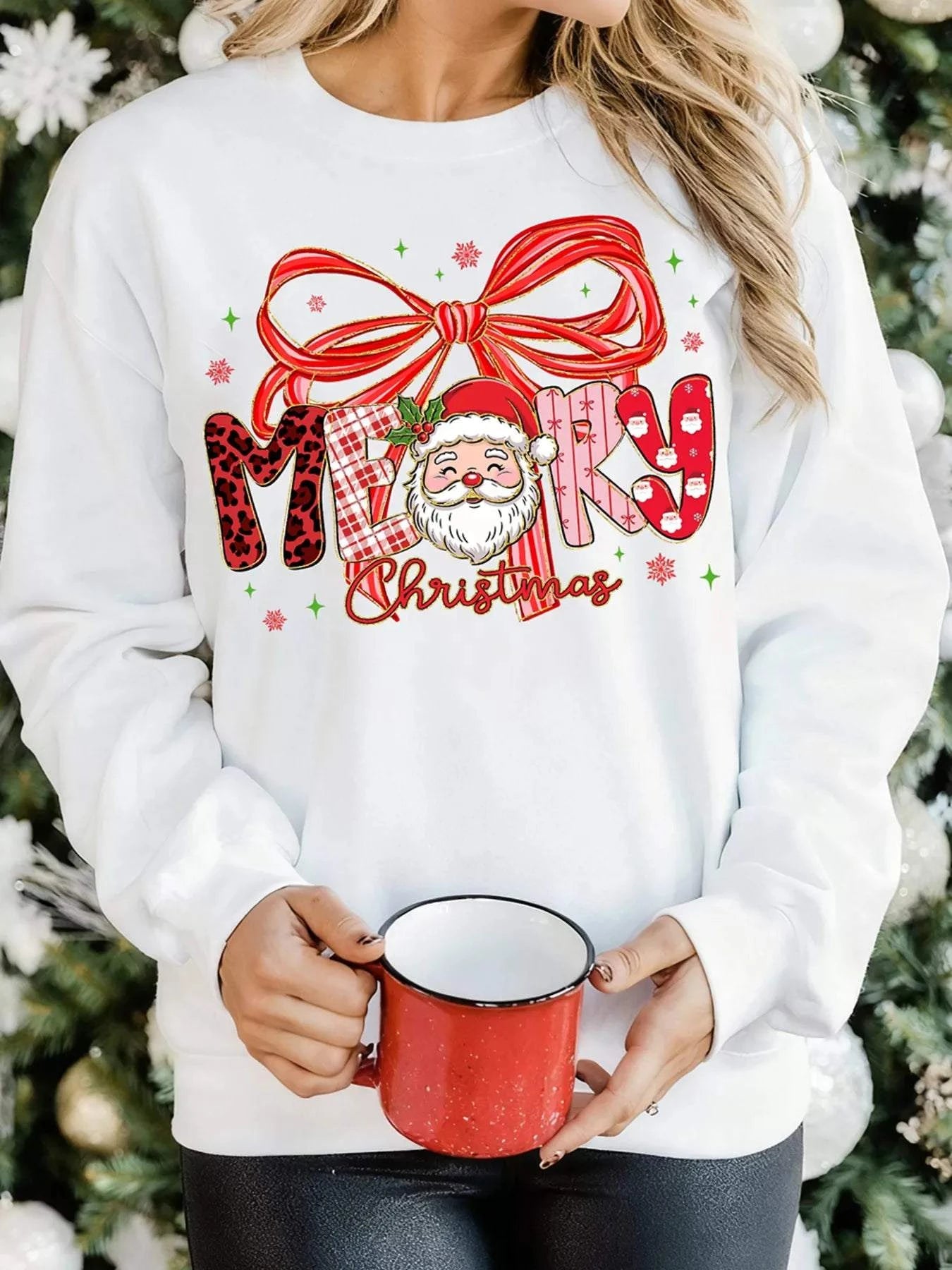 Merry Christmas Graphic Long Sleeve Sweatshirt