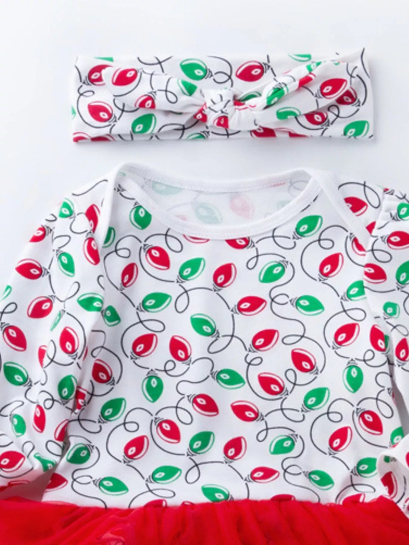 Children's Christmas One Piece Dress with Headband