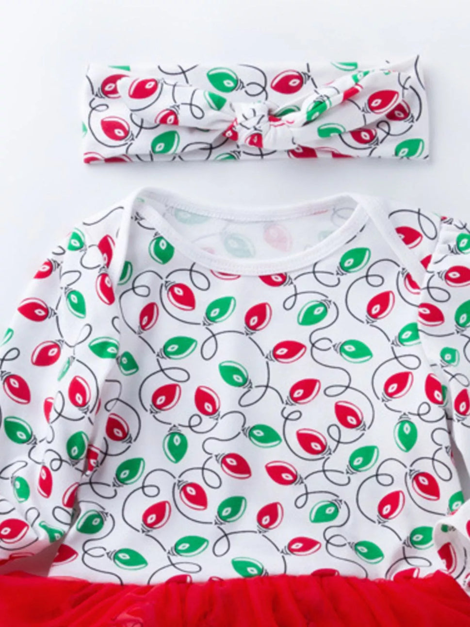 Children's Christmas One Piece Dress with Headband