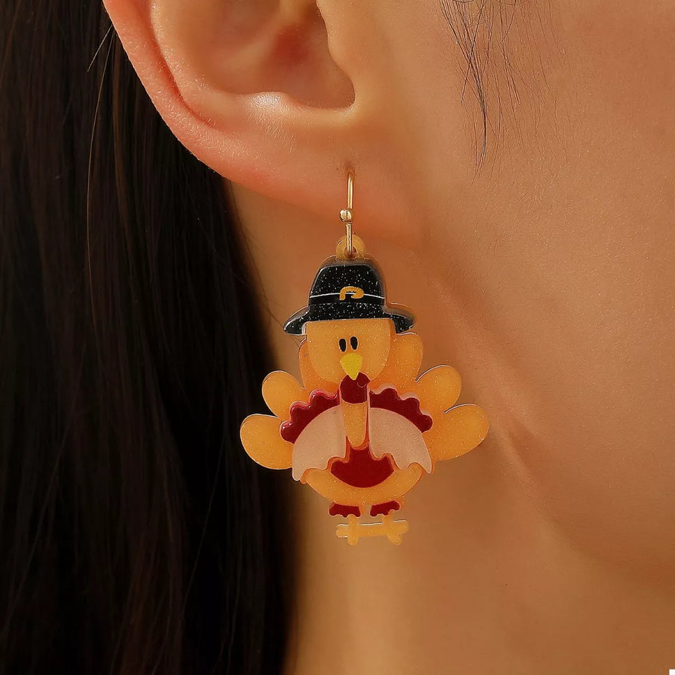 Thanksgiving Turkey Dangle Earrings