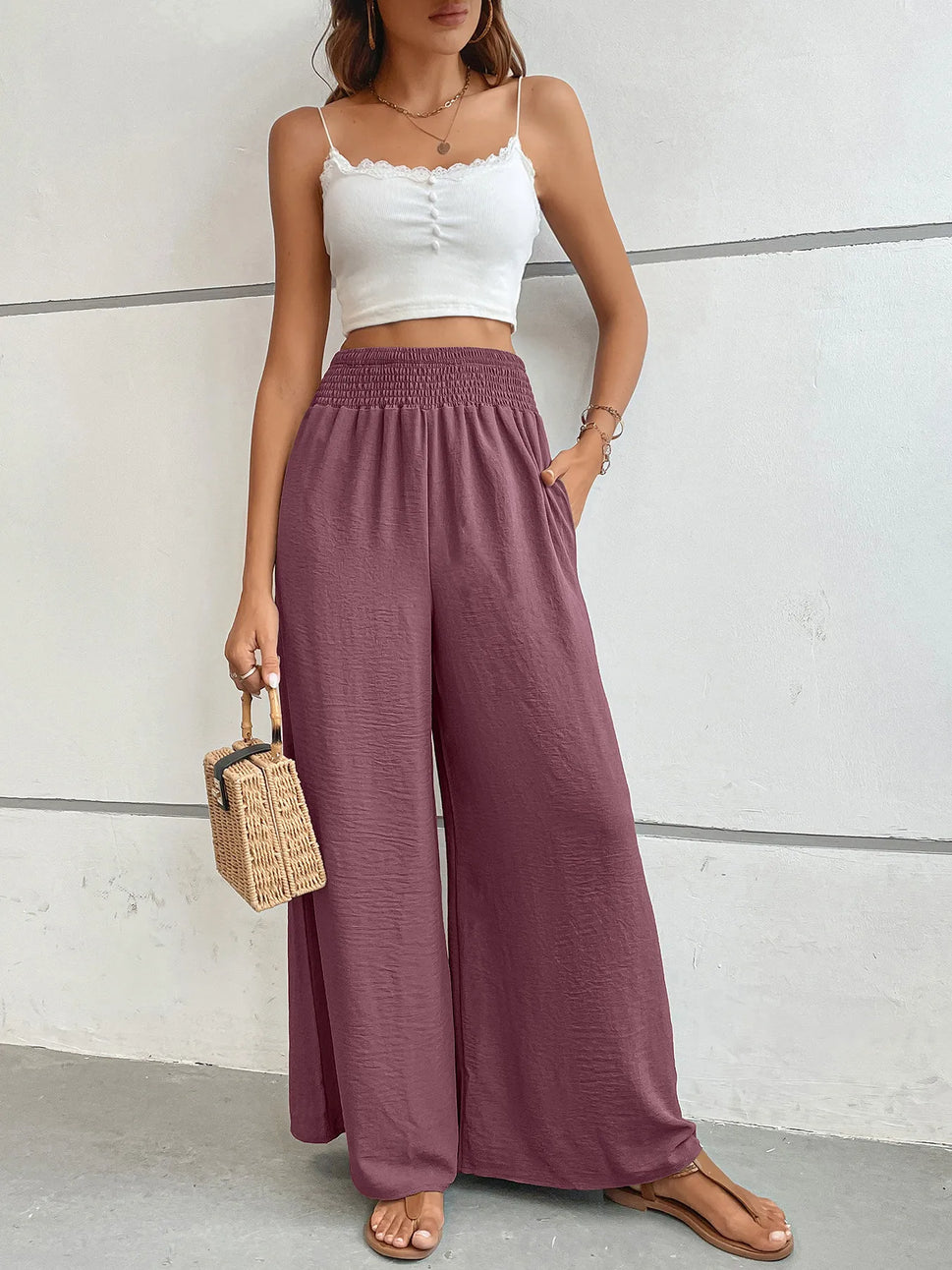 High-Waisted Wide Leg Pants