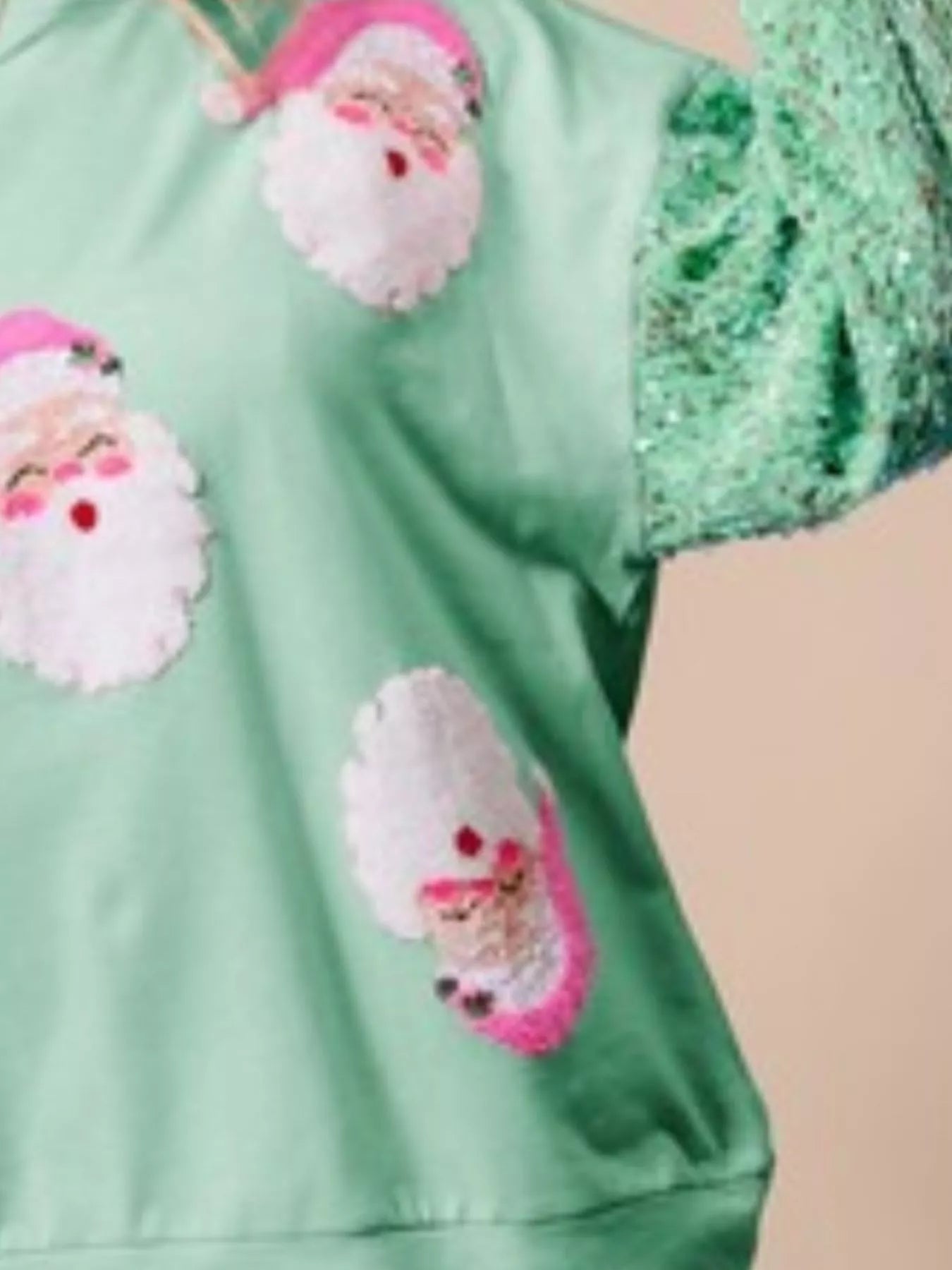 Christmas Theme Sequin Long Sleeve Sweatshirt