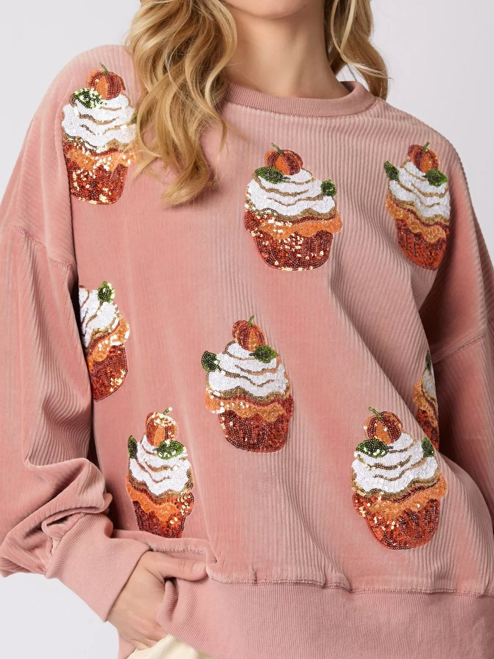 Christmas Cupcake Dropped Shoulder Sweatshirt