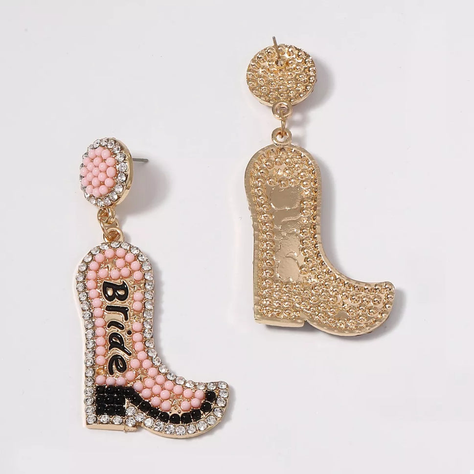 Bride Boot Dangle Earrings
