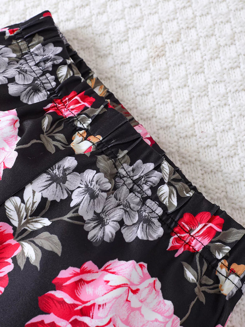 Children's Solid Top & Floral Flare Pants Set