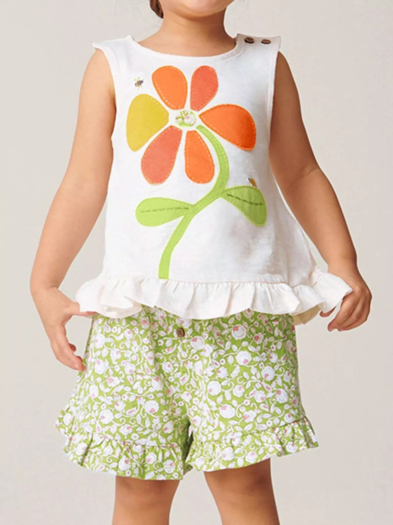 Children's Ruffle Trim Tank and Shots Set