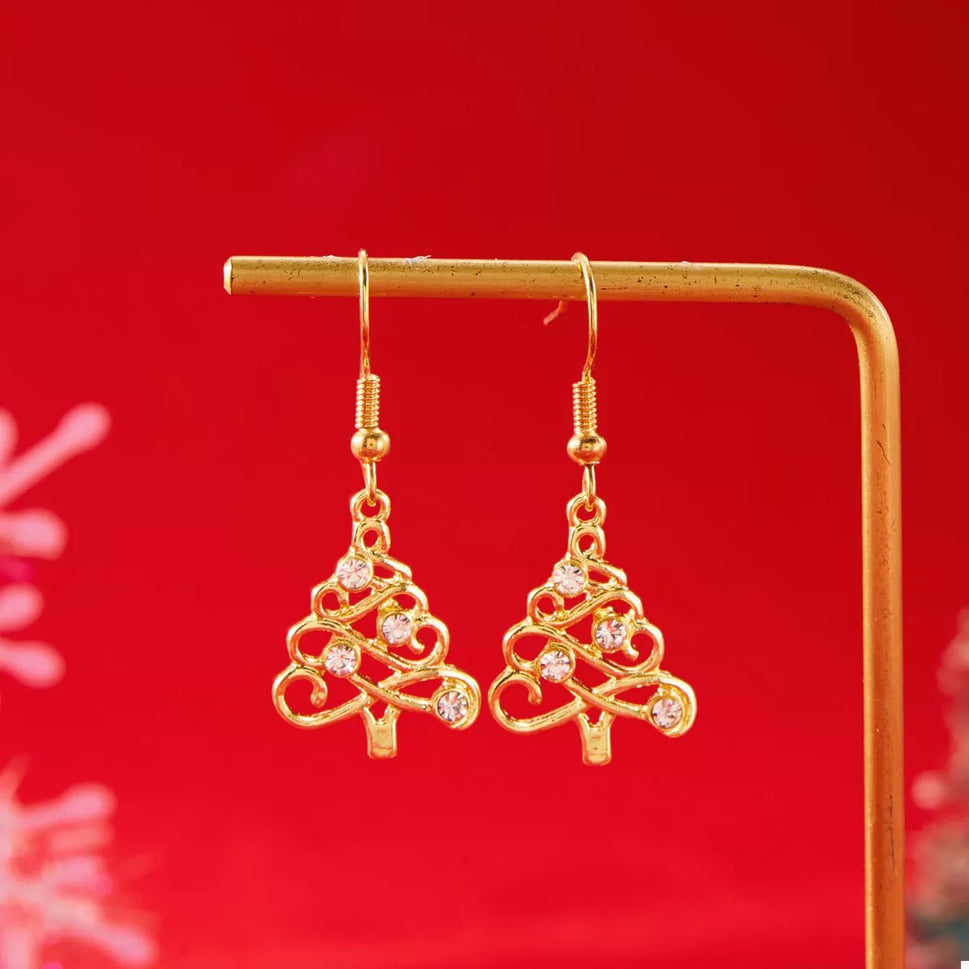 Christmas Tree Shape Dangle Earrings
