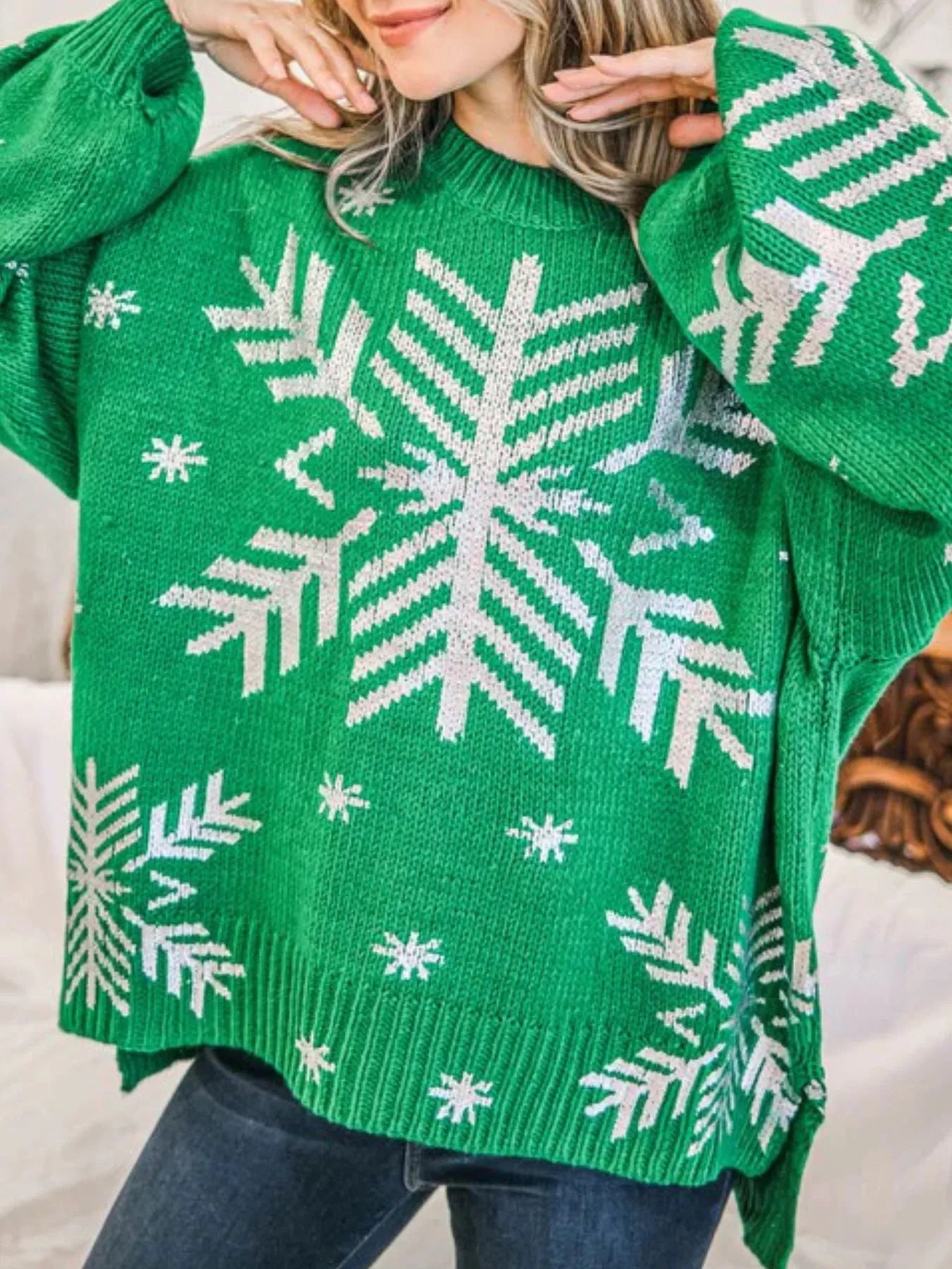 Christmas Snowflake Long Sleeve Sweater