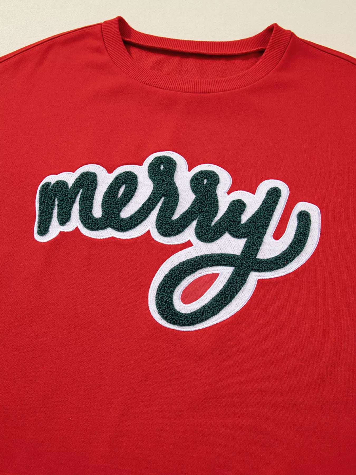 Merry Script Holiday Christmas Graphic Sweatshirt