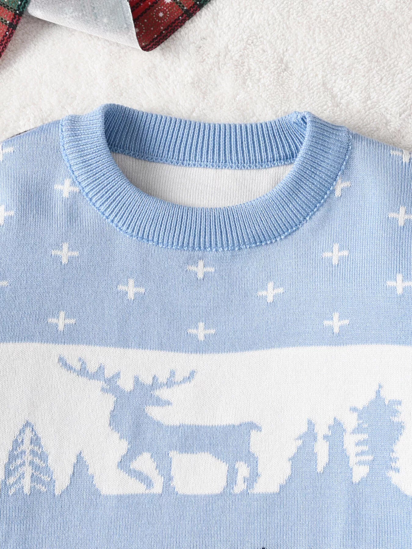 Children's Christmas Reindeer Pattern Knit Sweater