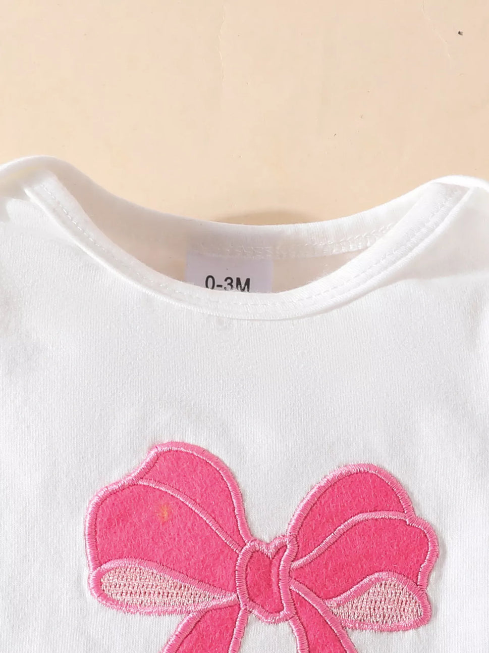 Children's Bowknot Print Ruffle Trim 3 Piece Set