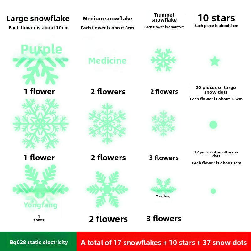 Luminous Christmas Snowflake Decoration Stickers