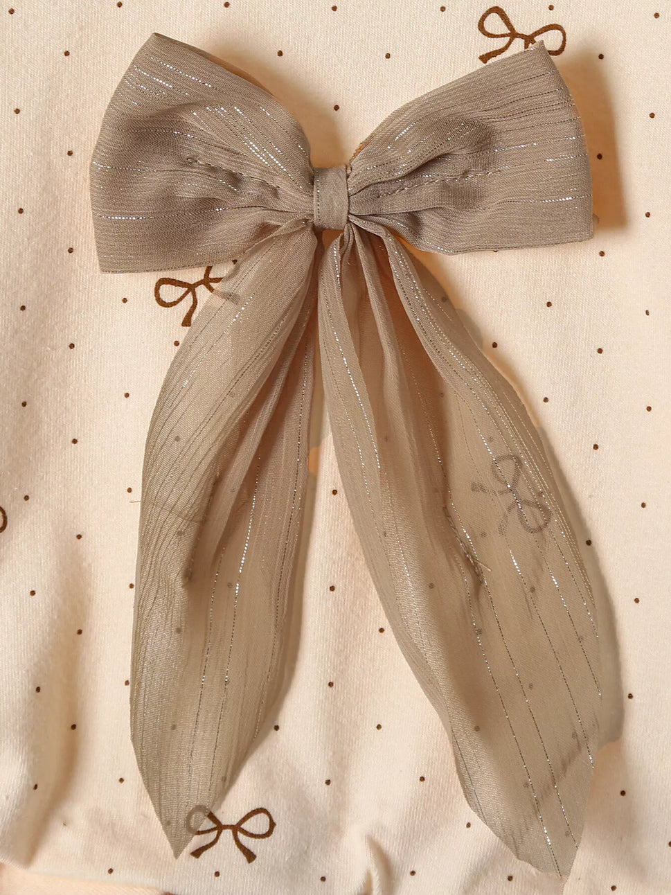 Children's Bowknot Ruffle Sleeve Top and Pants Set