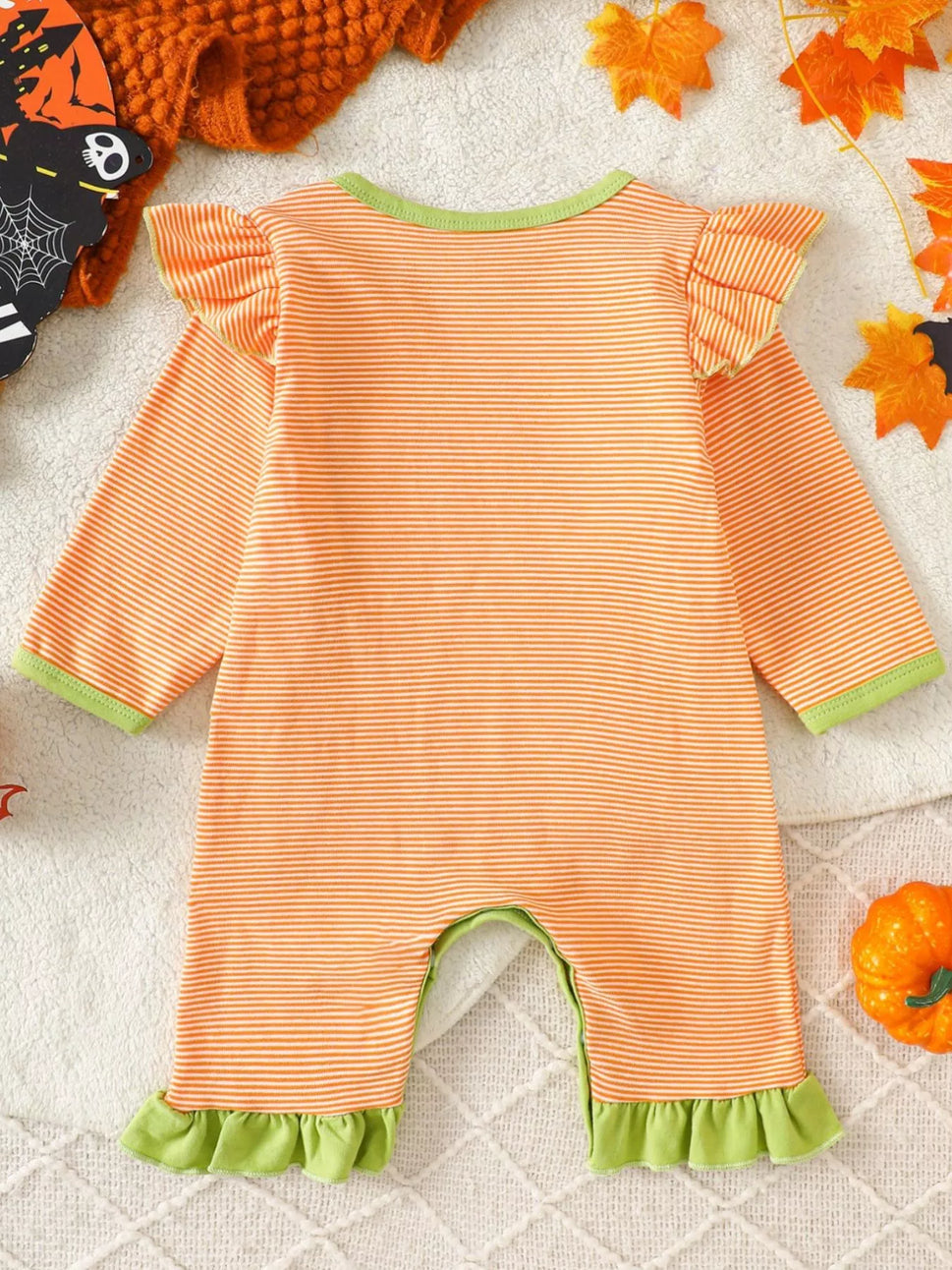 Children's Christmas-Themed Striped Snapped Legs Jumpsuit