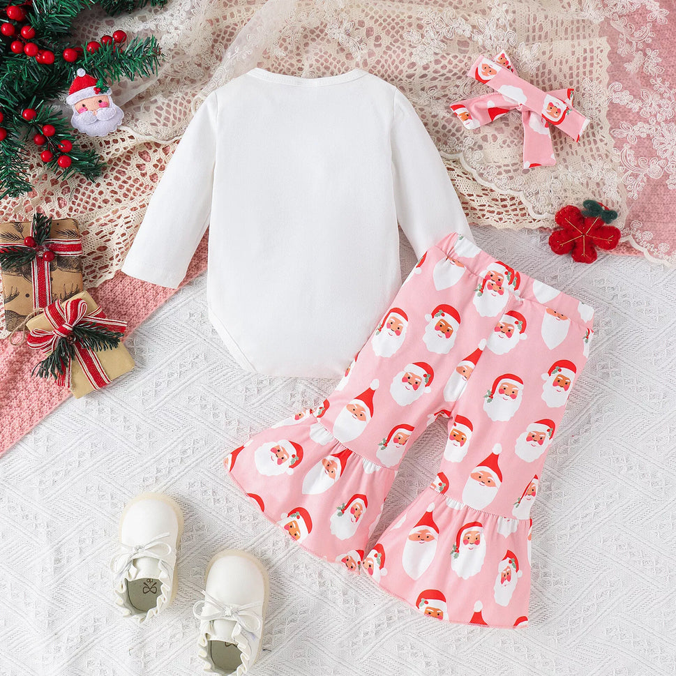 Children's Christmas Print 3 Piece Outfit Set