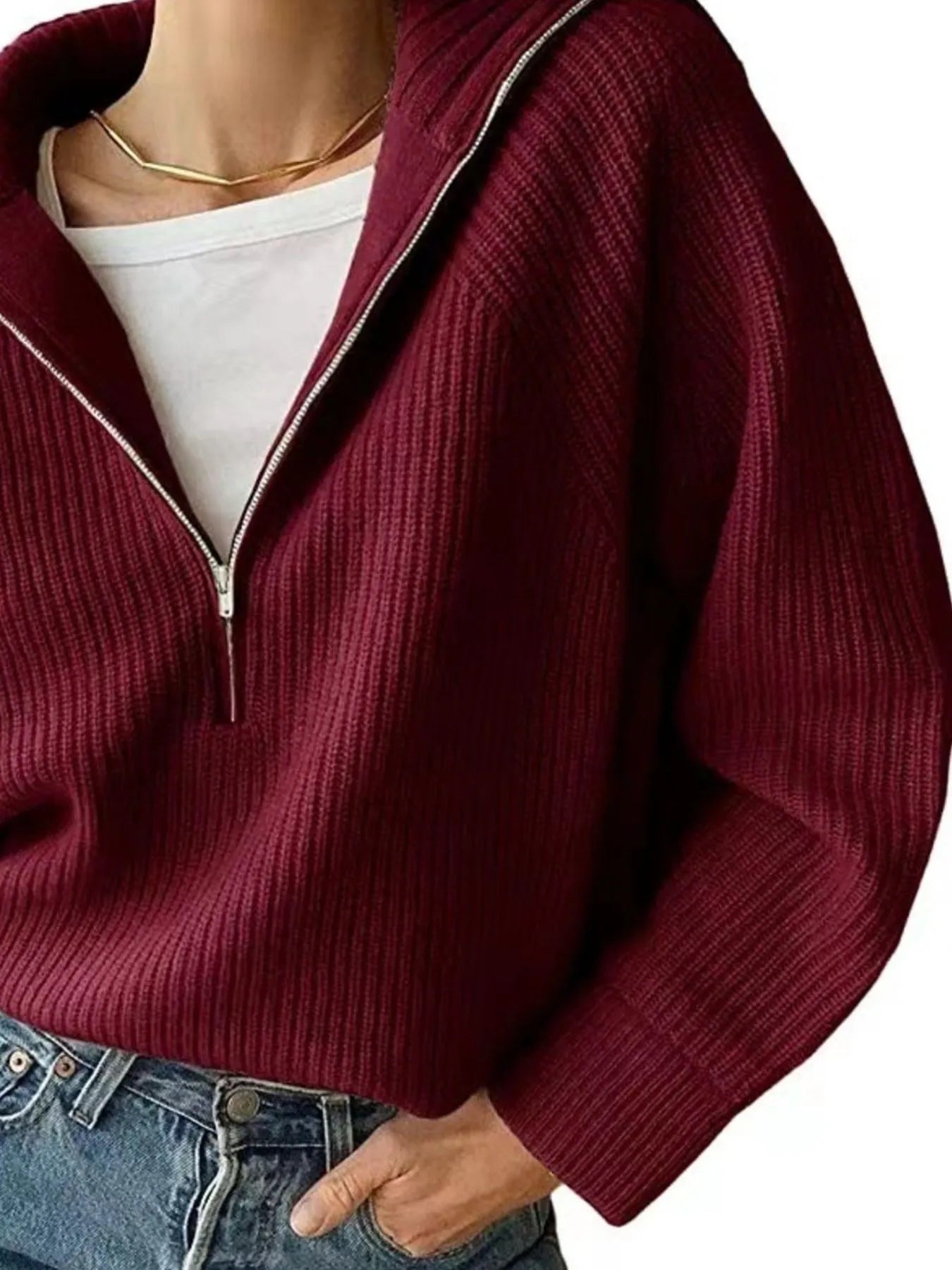 Half-Zip Long Sleeve Sweater