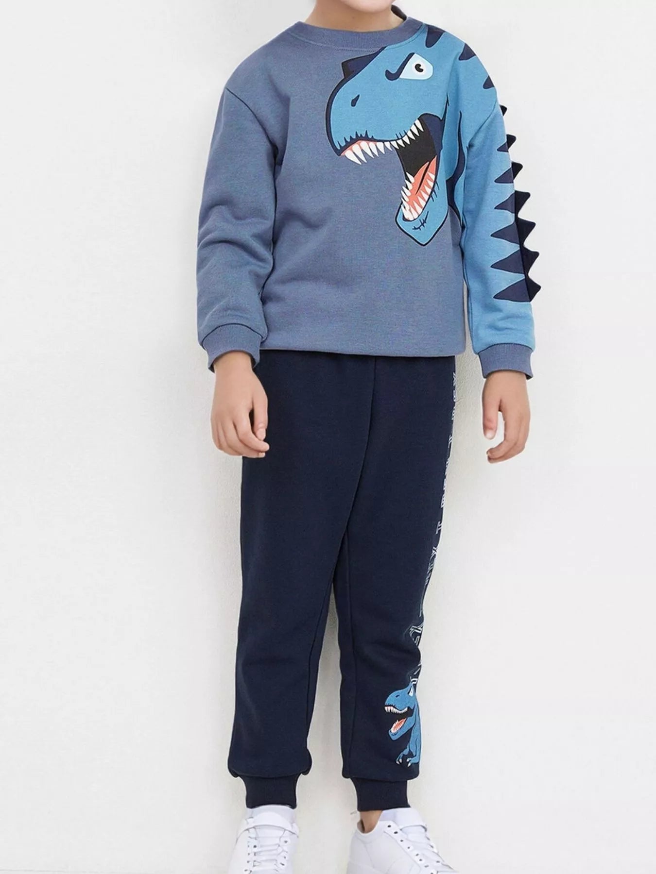 Children's Dinosaur Print Long Sleeve Sweatshirt & Pants Set