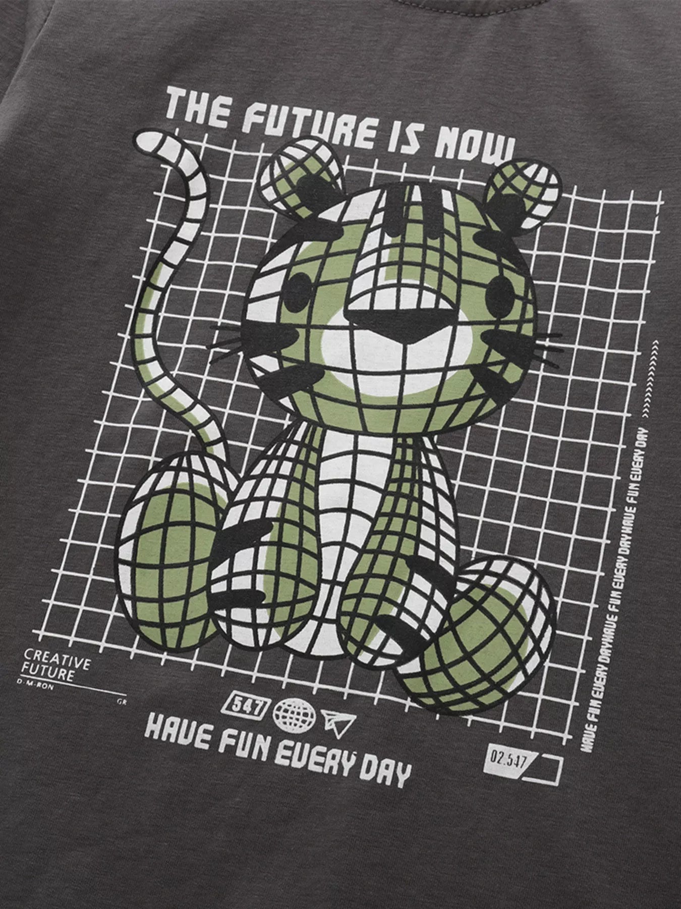 Children's Graphic Round Neck Top and Pants Set