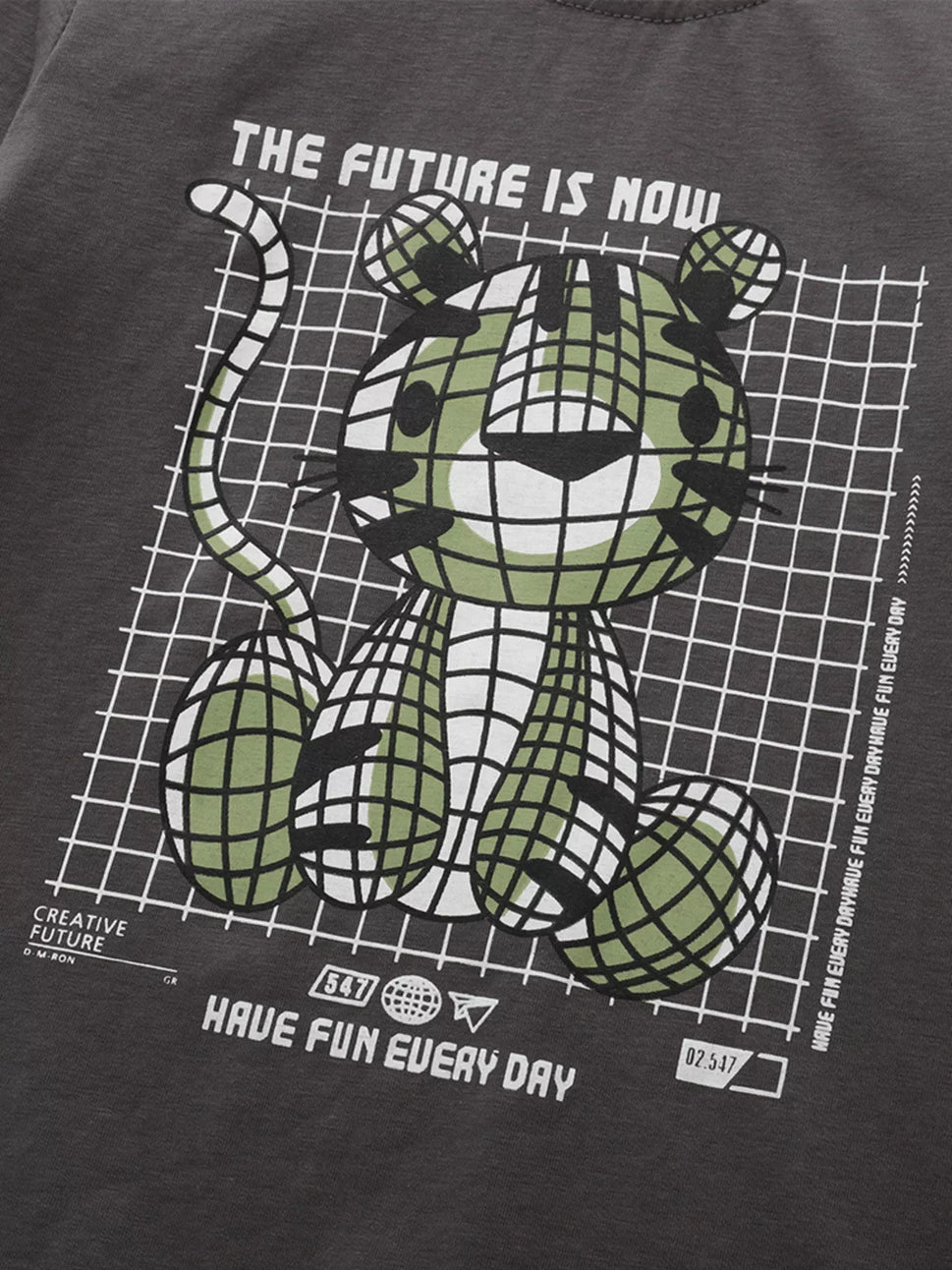 Children's Graphic Round Neck Top and Pants Set