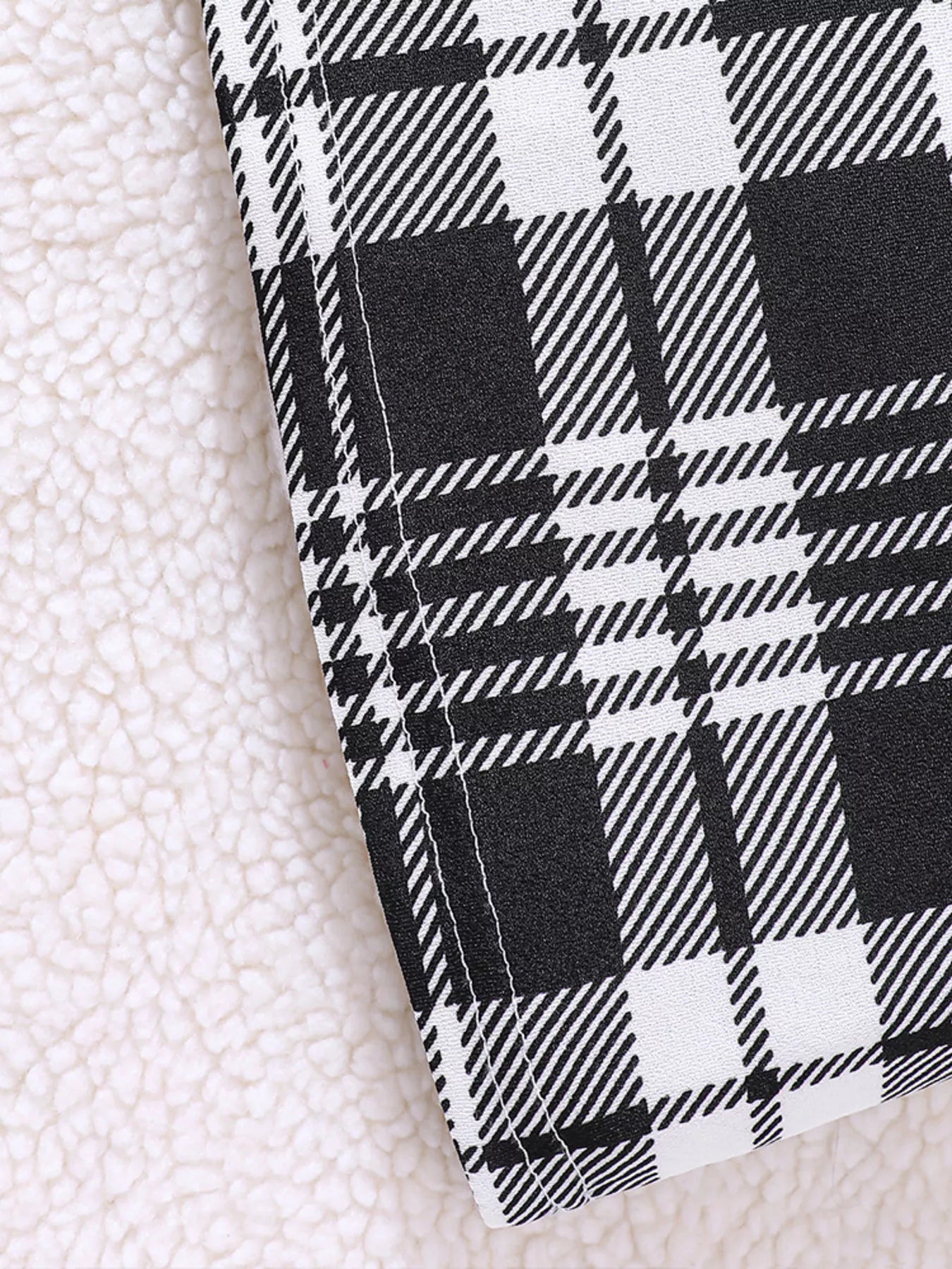 Children's Fuzzy Cardigan & Plaid Dress Set