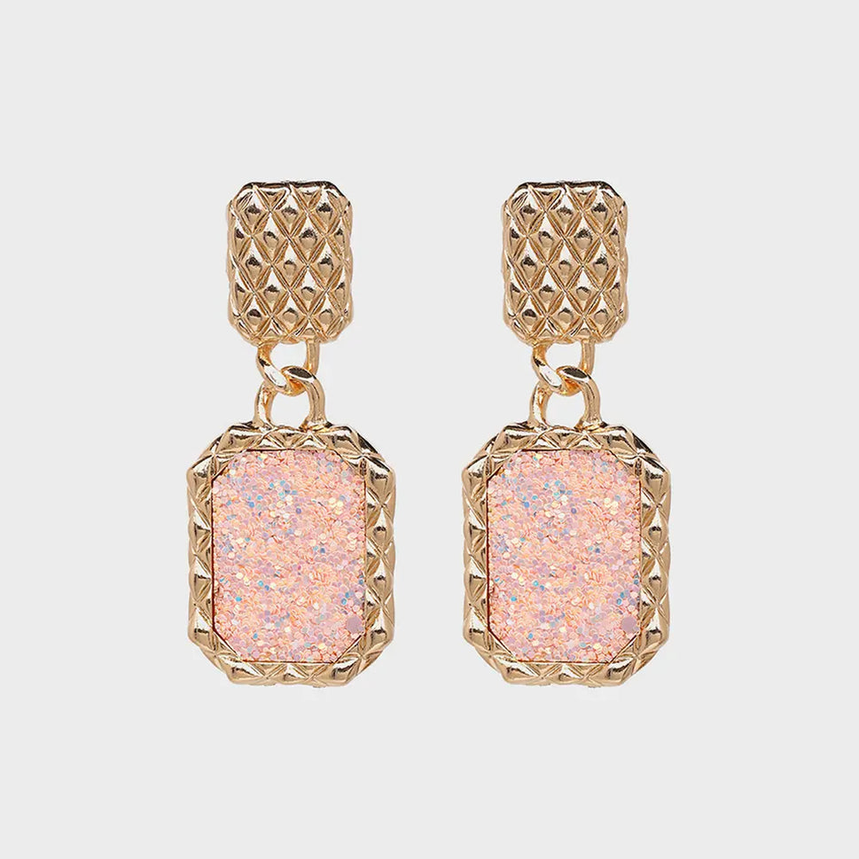 Geometric Alloy Dangle Earrings