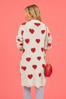 Switch Heart Graphic Open Front Cardigan with Pockets 2 image