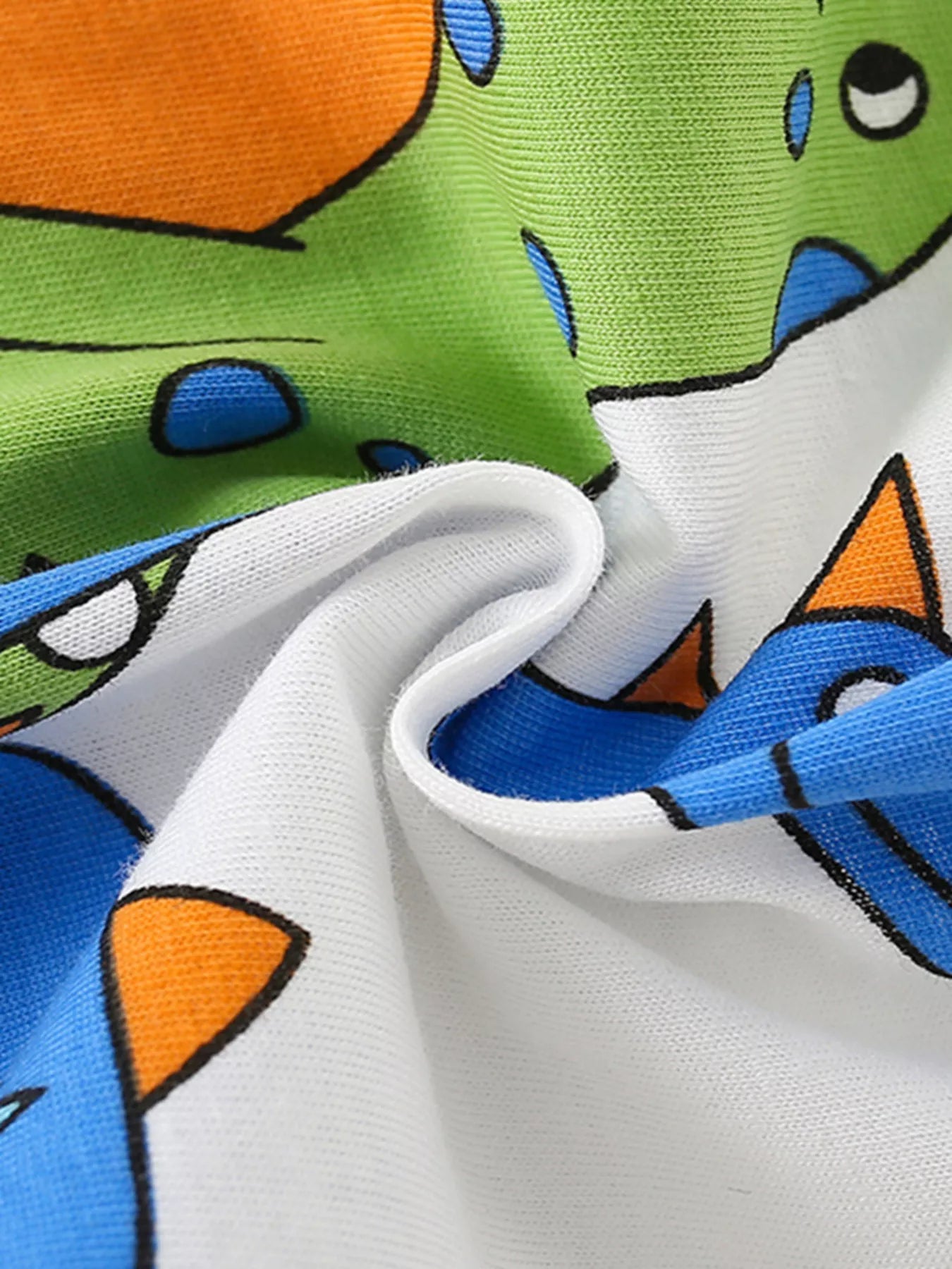 Children's Colorful Dinosaur Print Long Sleeve Top and Pants Set