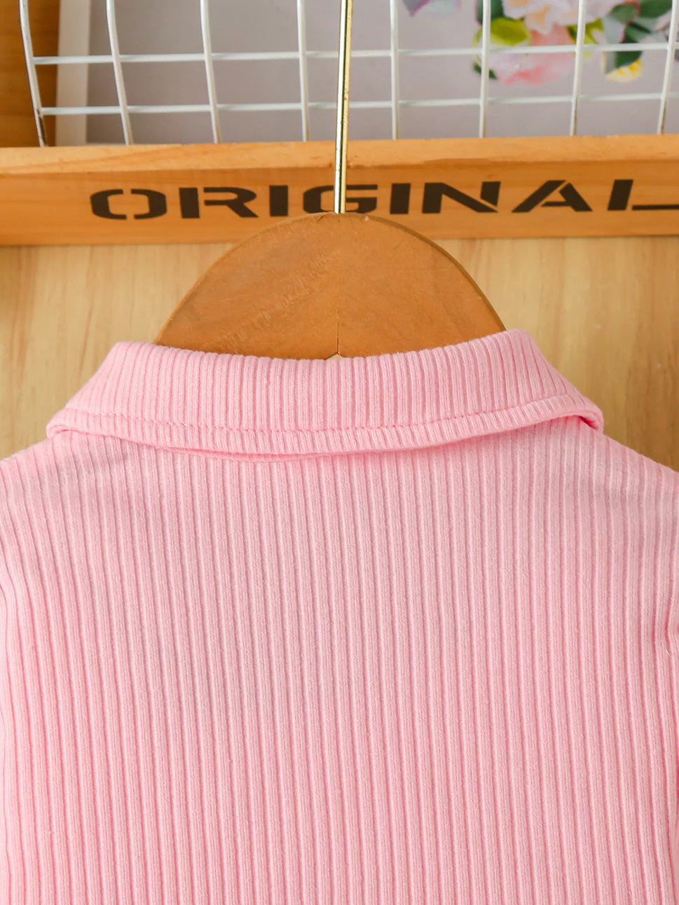 Children's Embroidered Ribbed Polo Shirt & Pleated Skirt Set