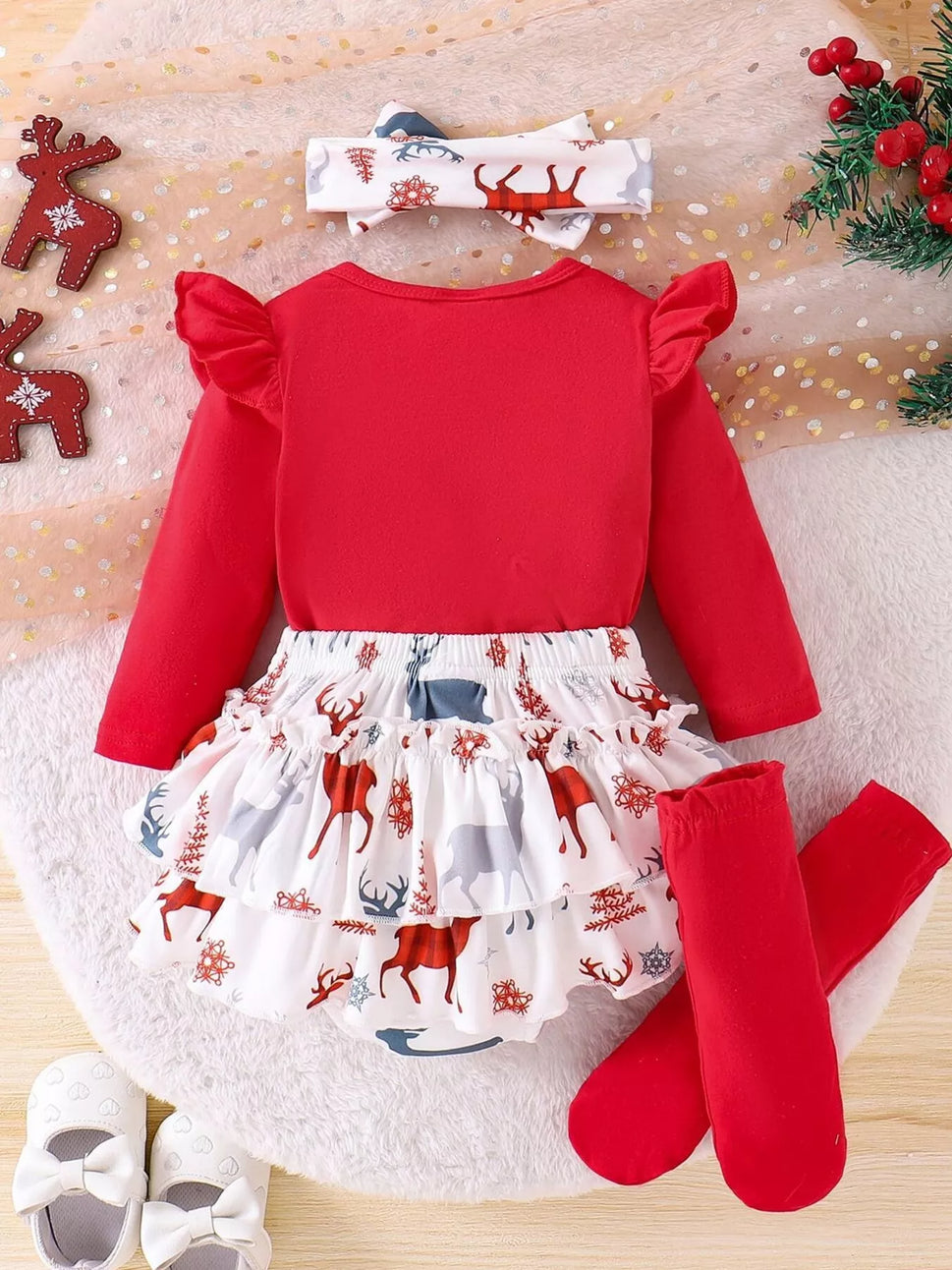 Children's My First Christmas Ruffle Sleeve Set