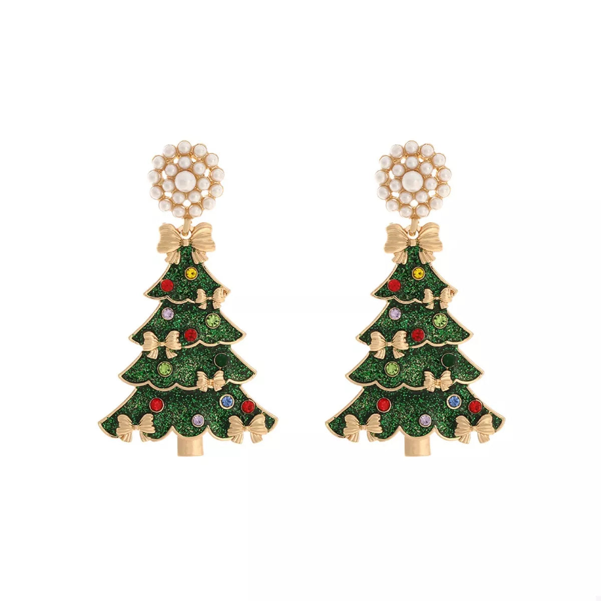 Christmas Tree Bow Earrings