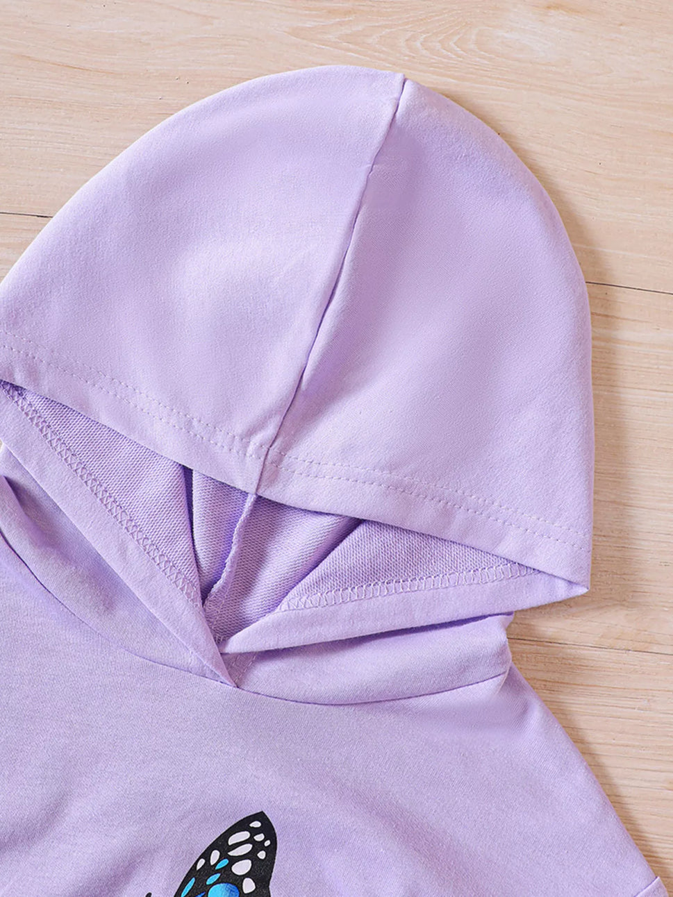 Childrens's Butterfly Print Hoodie & Pants Set