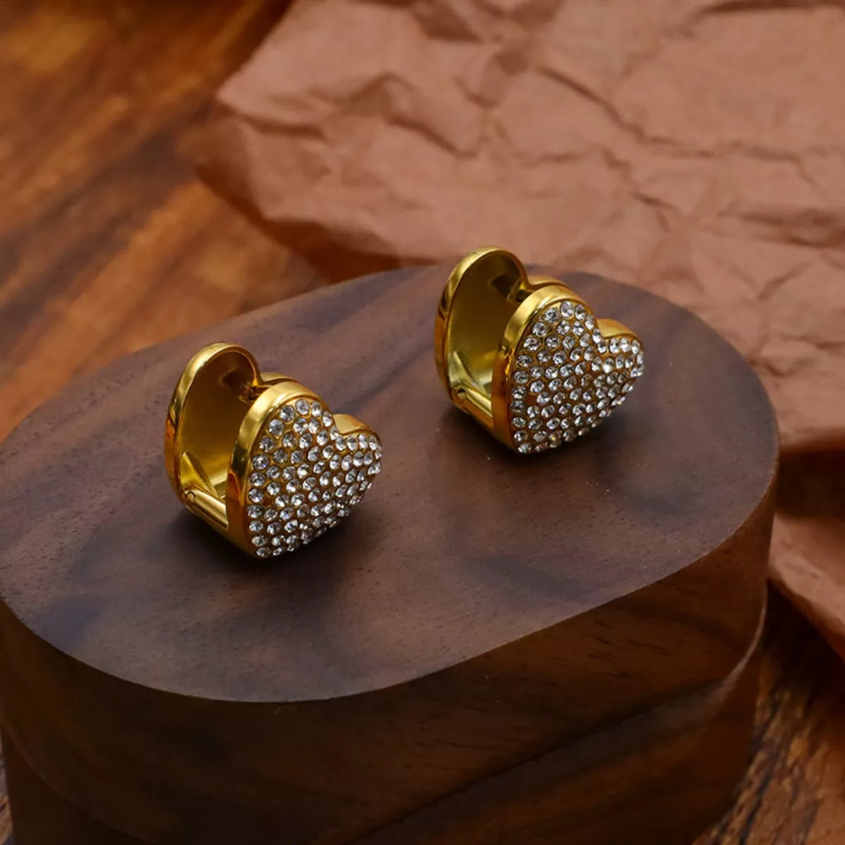 Heart-Shaped Stud Earrings