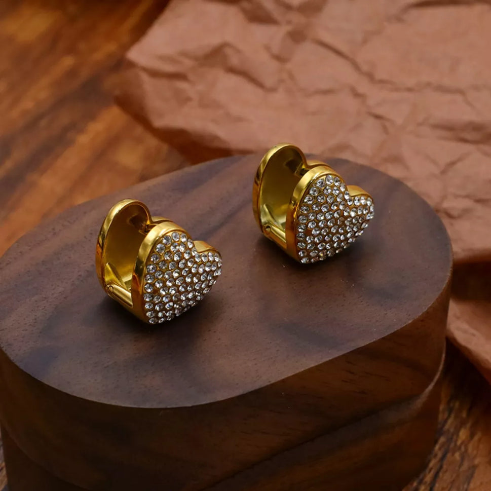 Heart-Shaped Stud Earrings