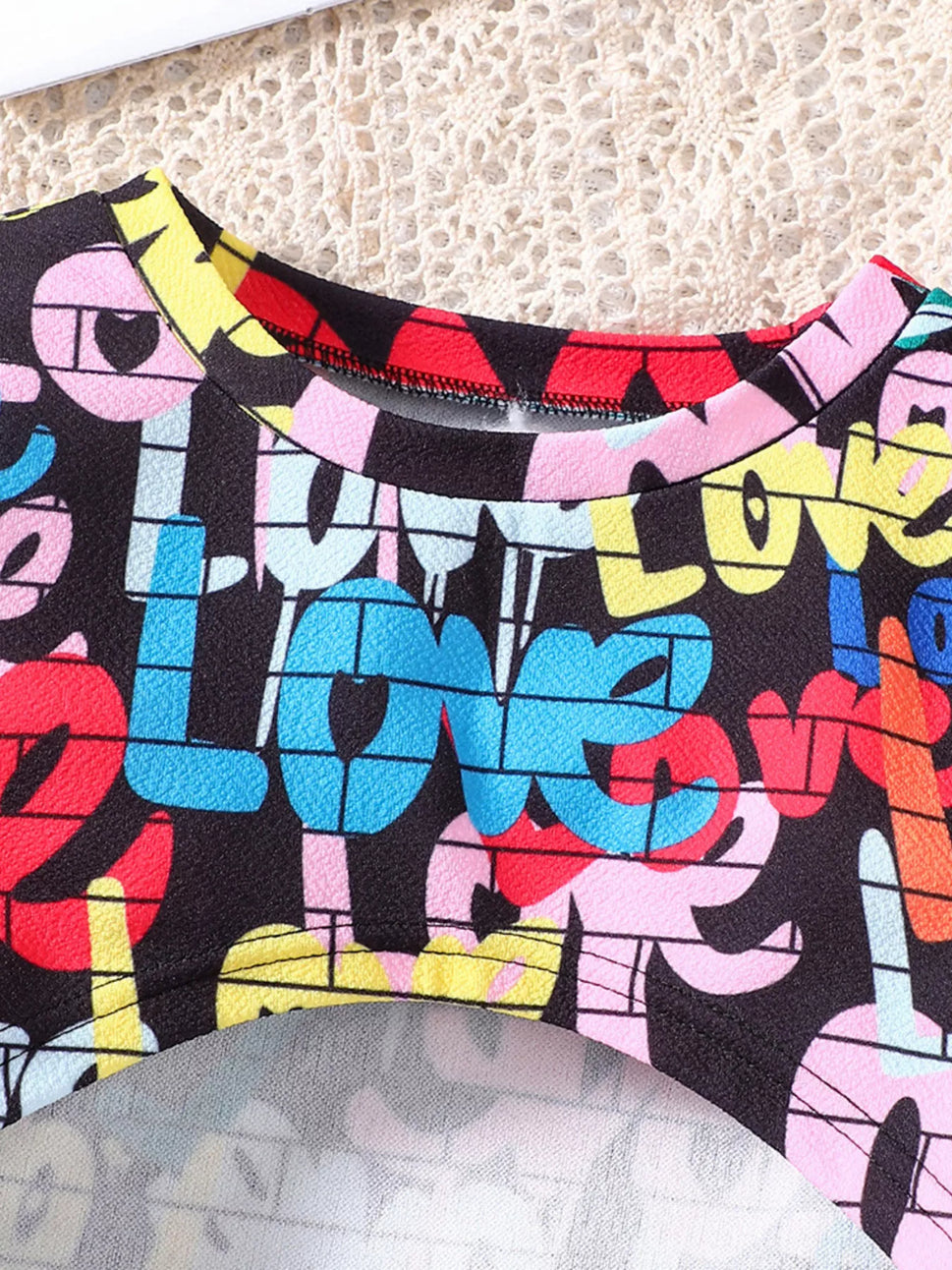 Children's Colorful Geometric Print Top & Jumpsuit Set