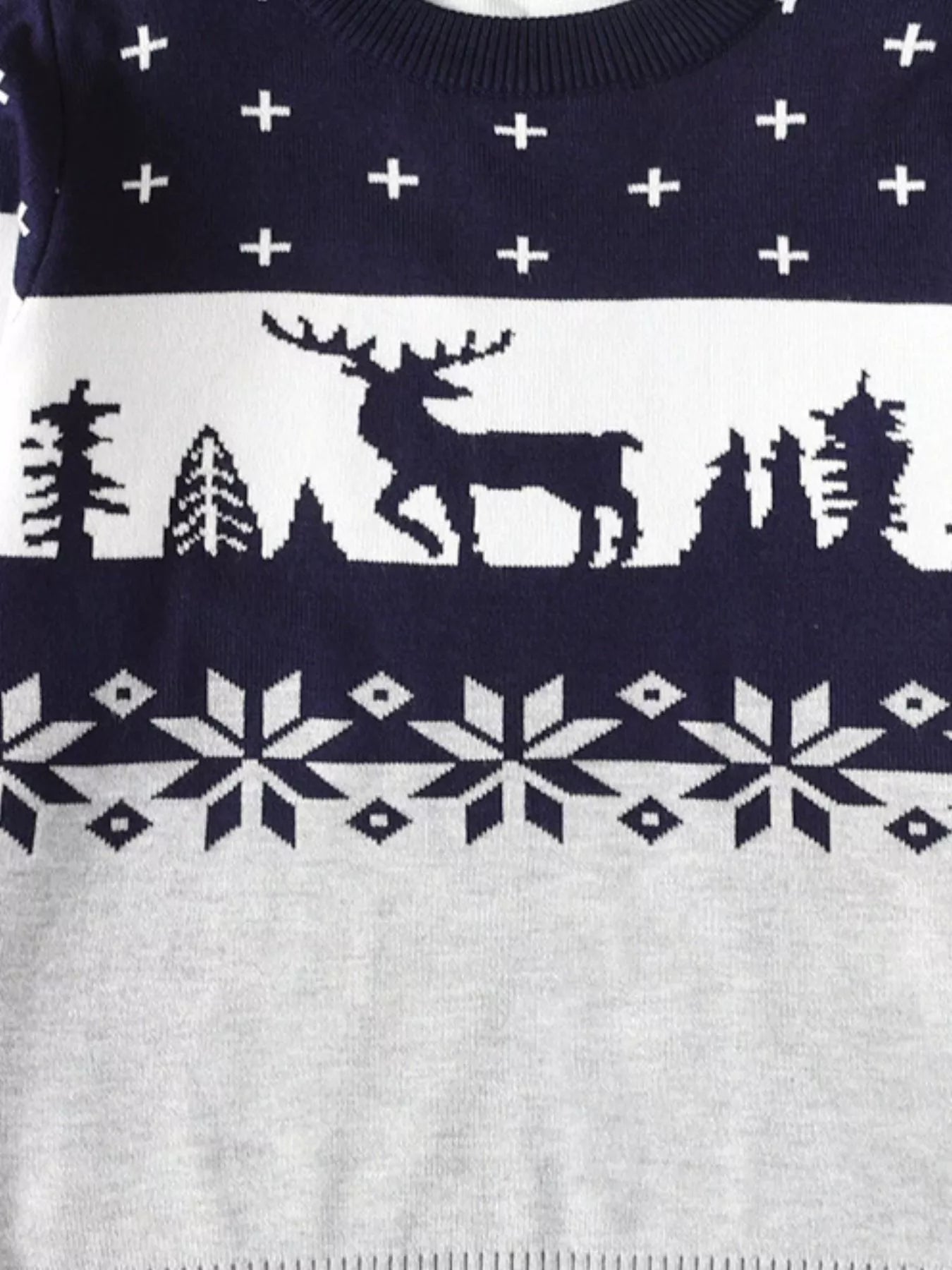 Children's Christmas Reindeer Pattern Knit Sweater