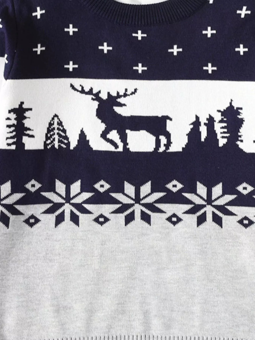 Children's Christmas Reindeer Pattern Knit Sweater