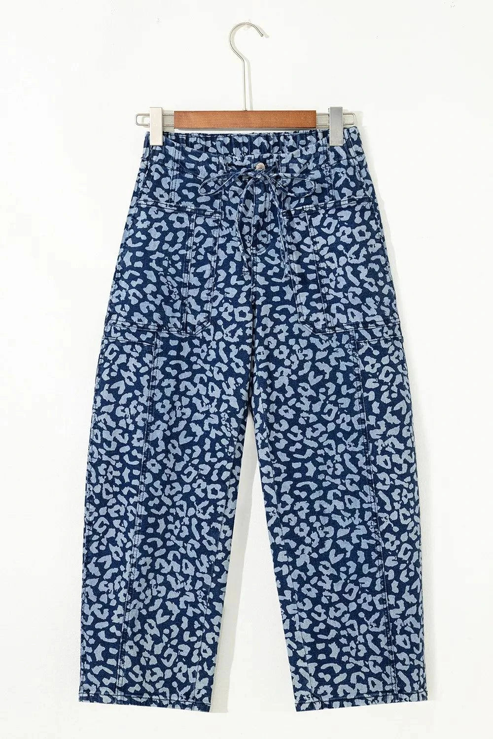 Leopard Print Wide Leg Jeans