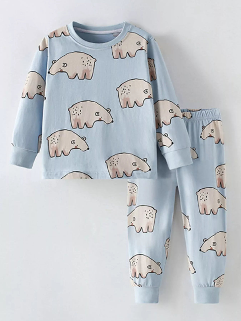 Children's Round Neck Top and Pants Pajama Set