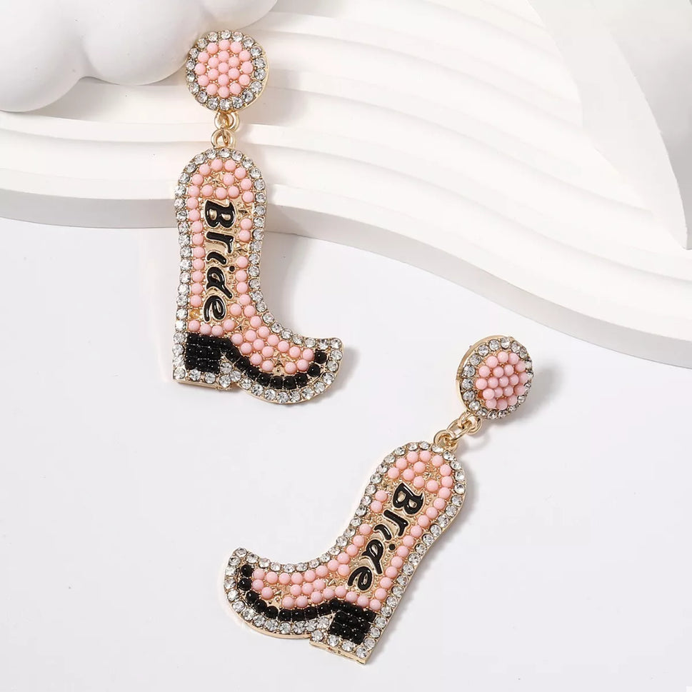 Bride Boot Dangle Earrings