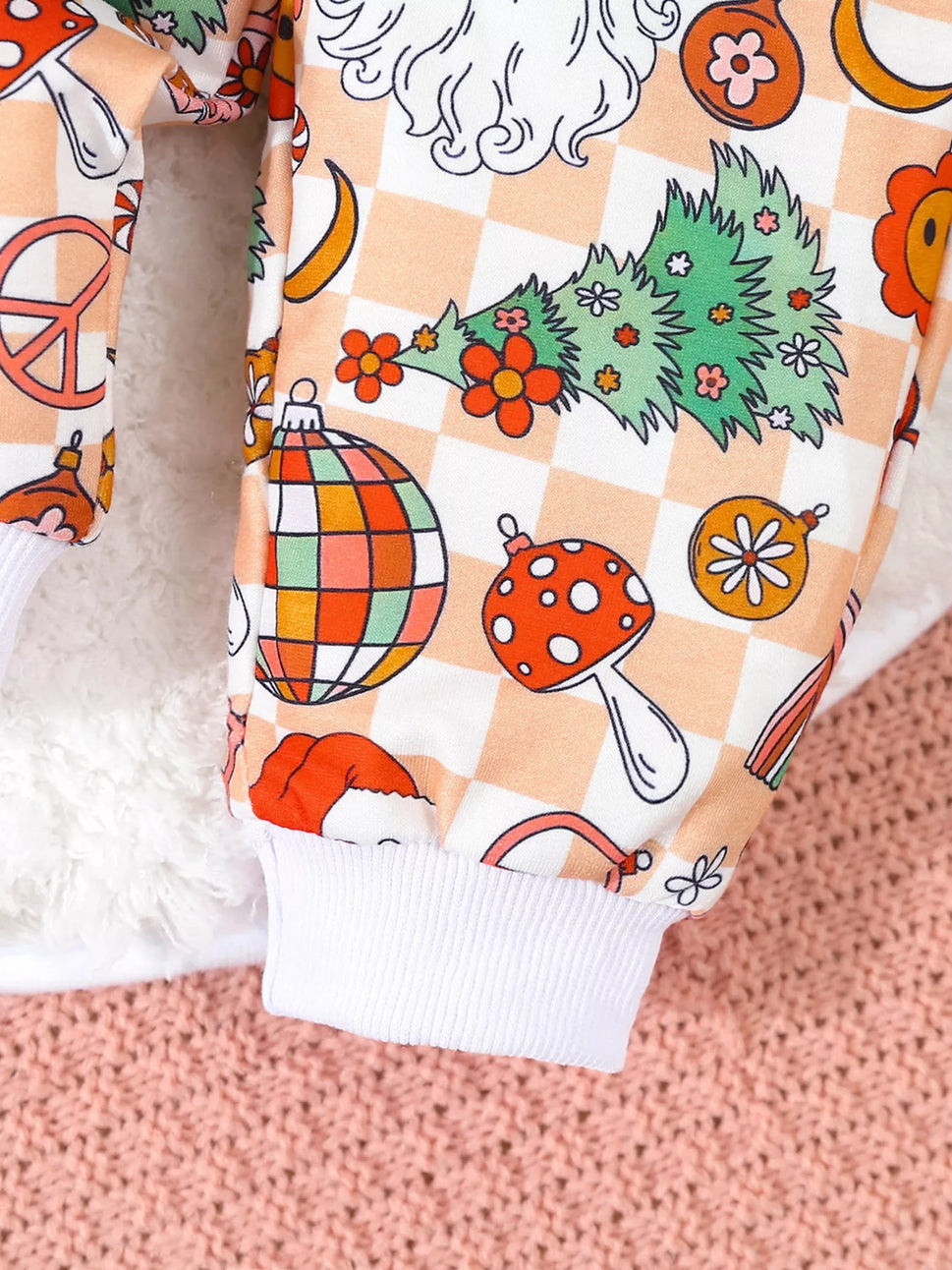 Children's Christmas Santa Print Long Sleeve Set