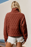 Switch Double Take Half Zip Long Sleeve Quilted Sweatshirt with Pocket 2 image