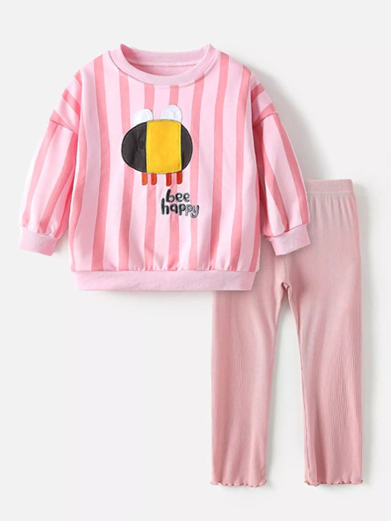 Children's Striped Bee Top and Pants Two-Piece Set