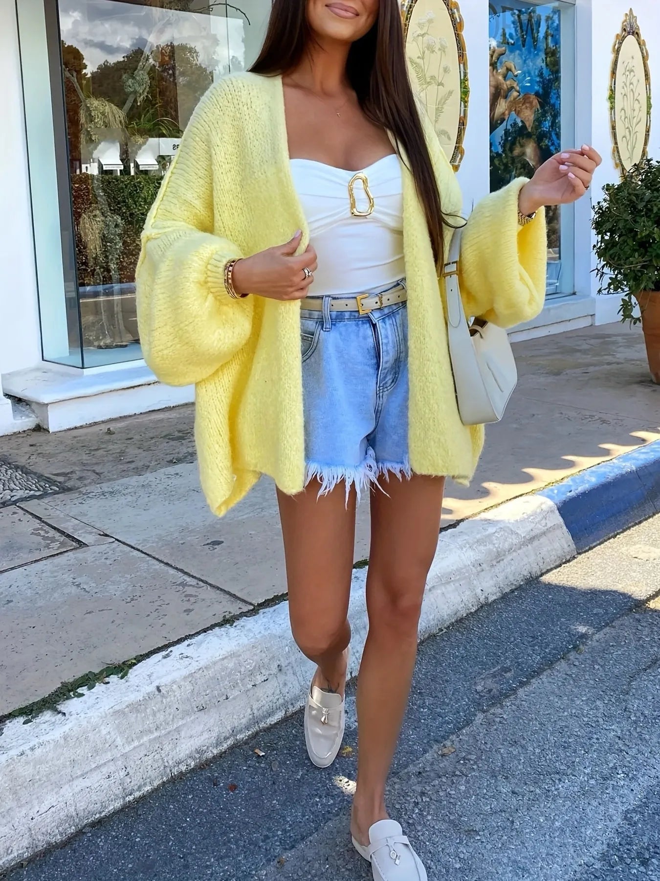 Open Front Long Sleeve Cardigan