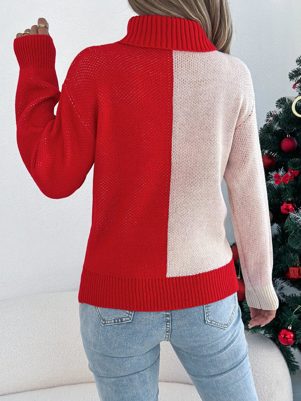 Christmas Reindeer Turtleneck Sweater