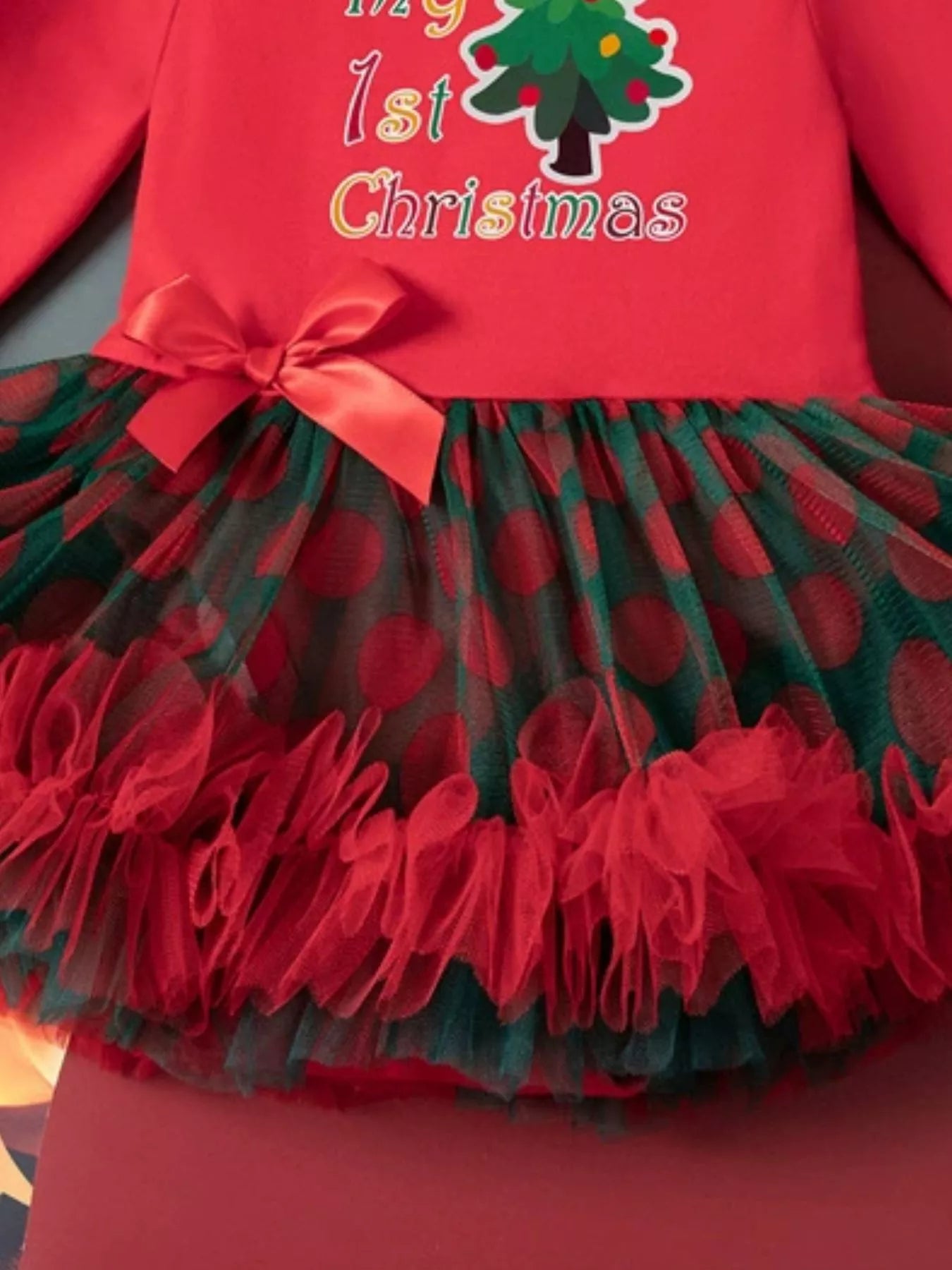 Children's Christmas Stocking Tulle Ruffle Dress