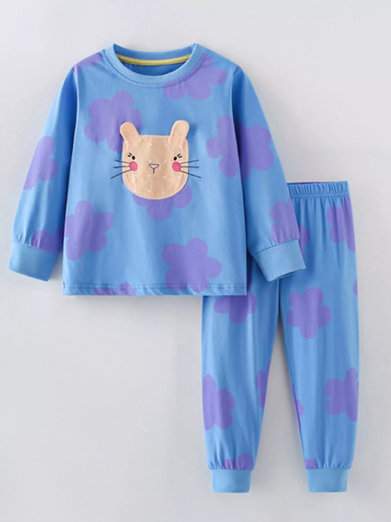 Children's Cute Bunny Top and Pants Pajama Set