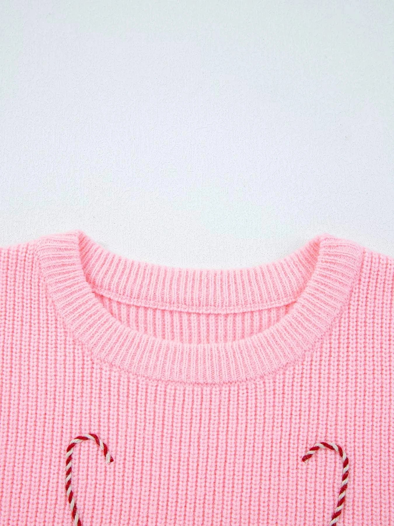 Merry Candy Cane Christmas Crew Neck Sweater