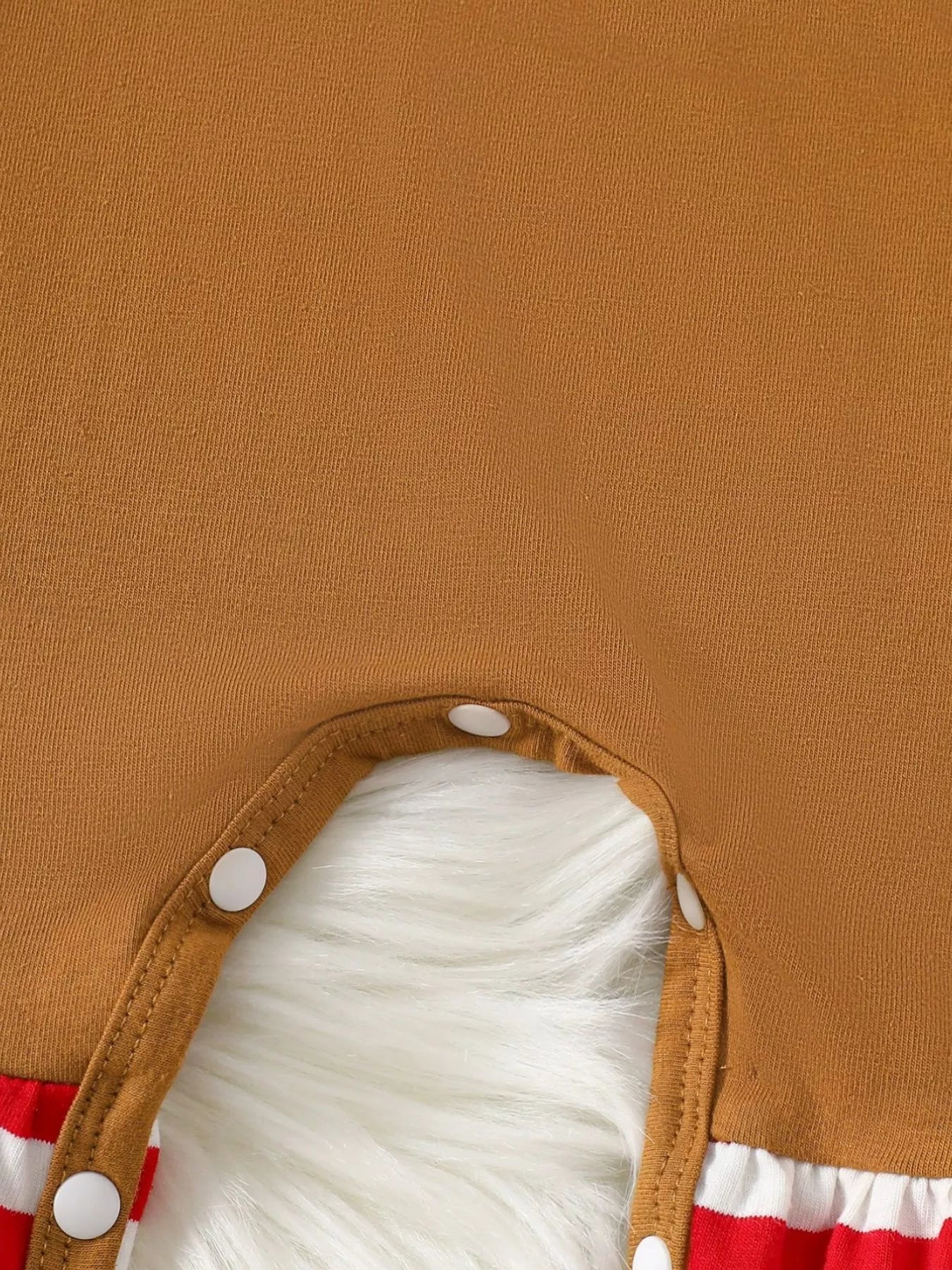 Children's Christmas Gingerbread Inspired Ruffle Trim Snapped Legs Jumpsuit