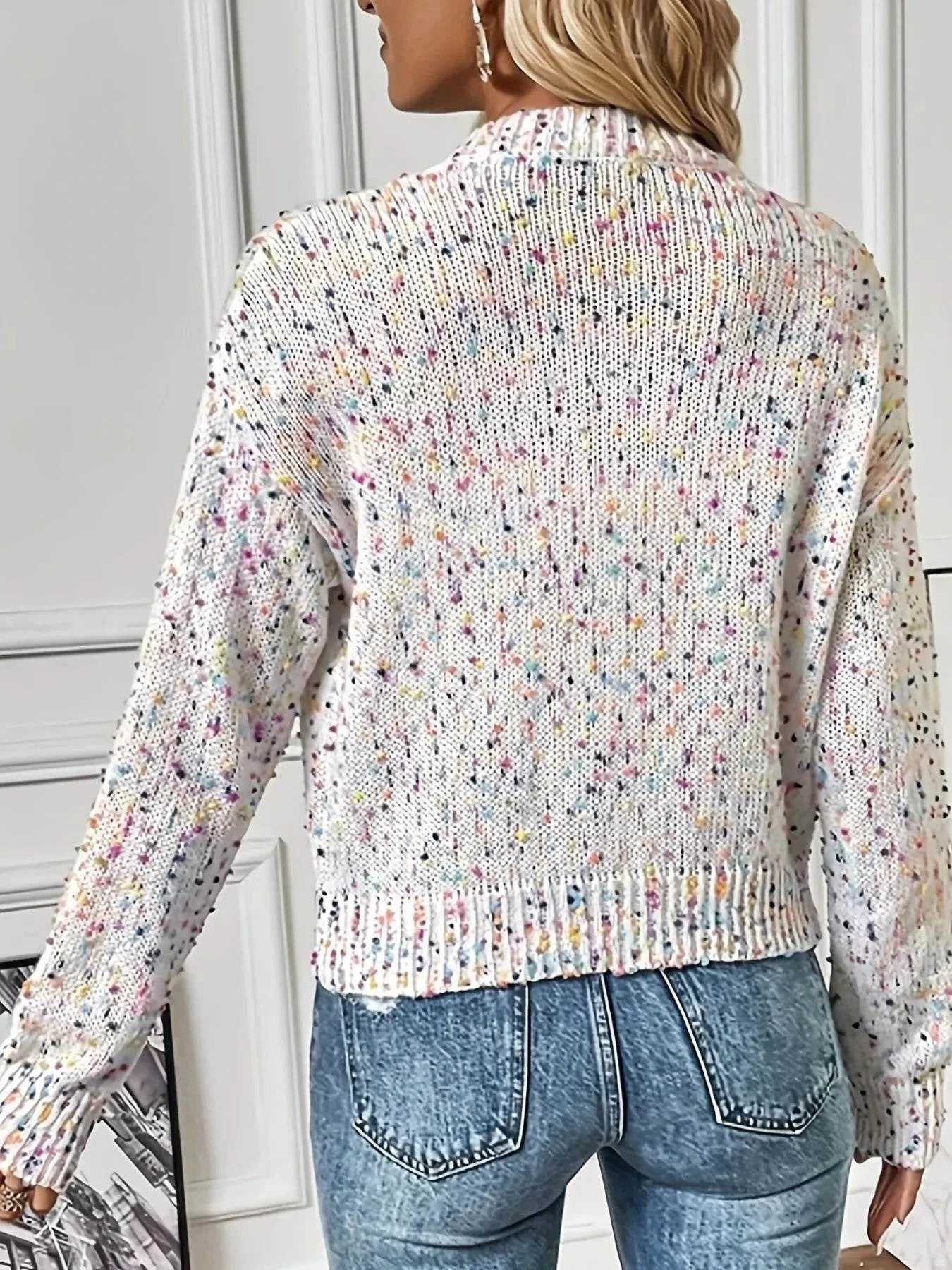 Colorful Button Up Long Sleeve Cardigan